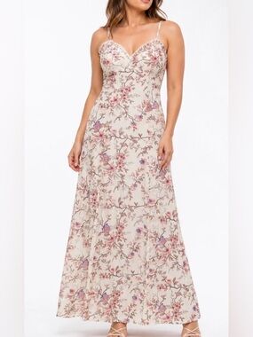 Max studio floral print maxi dress spaghetti strap